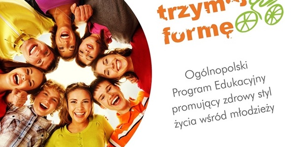 Logo konkursu, pochylone dzieci obejmujące się za ramiona w kręgu
