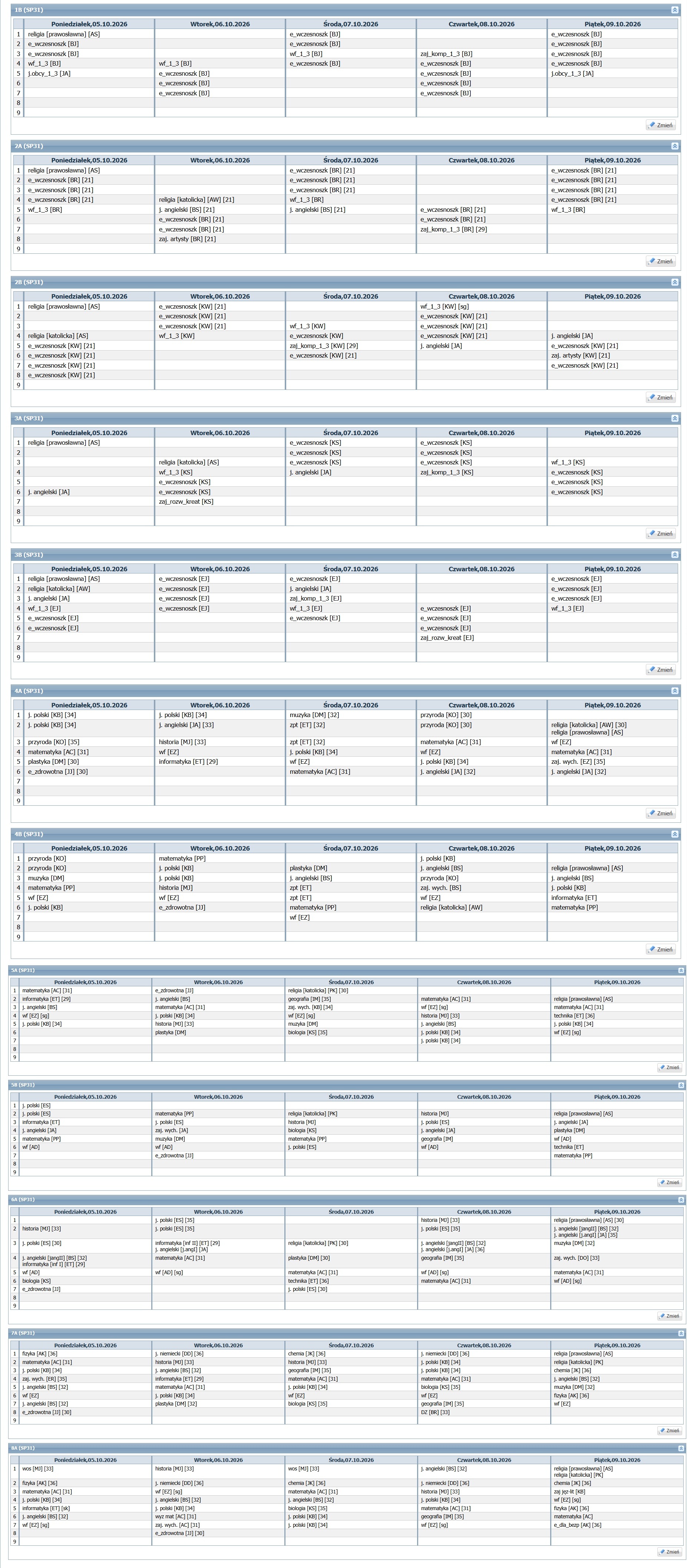 Plan Lekcji
