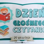 Plakat przedstawiający logo Ogólnopolskiego DNIA GLOSNEGO CZYTANIA