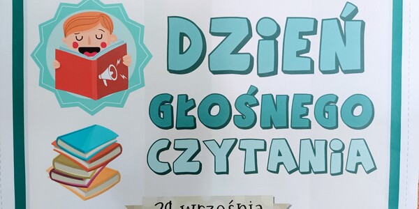 Plakat przedstawiający logo Ogólnopolskiego DNIA GLOSNEGO CZYTANIA