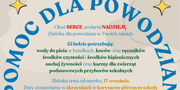baner akcji Pomoc dla powodzian