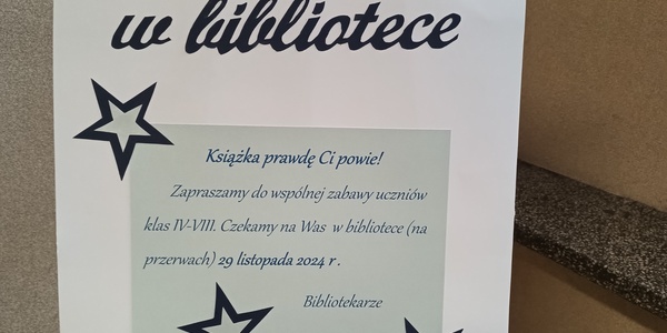 Plakat Andrzejki w bibliotece
