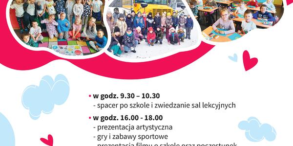 plakat z zaproszeniem do odwiedzenia szkoły