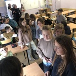 Klasa 4A podczas zabaw andrzejkowych.